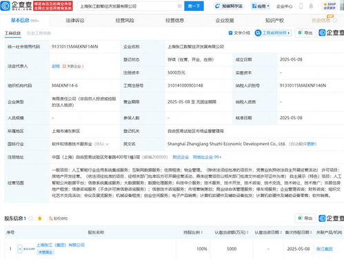 張江集團布局未來 成立數(shù)智經(jīng)濟發(fā)展公司，深耕數(shù)據(jù)處理服務(wù)新藍海
